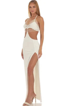 LUCY IN THE SKY Maxi Dresses^Crochet Maxi Cutout Dress In Cream