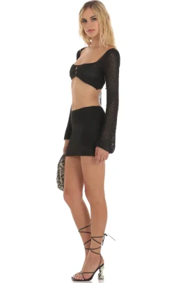LUCY IN THE SKY Two-Piece Sets^Crochet Two Piece Set In Black