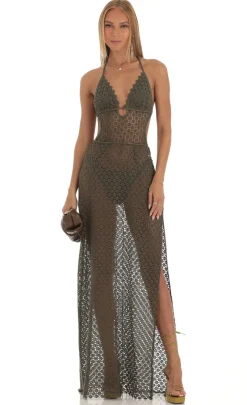 LUCY IN THE SKY Maxi Dresses^Crochet Two Piece Set In Green