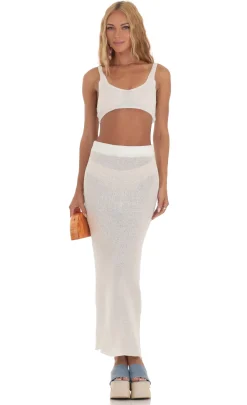 LUCY IN THE SKY Two-Piece Sets^Crochet Two Piece Set In White