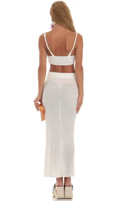 LUCY IN THE SKY Two-Piece Sets^Crochet Two Piece Set In White