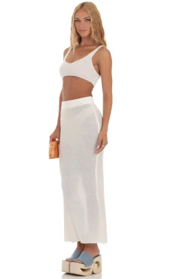 LUCY IN THE SKY Two-Piece Sets^Crochet Two Piece Set In White