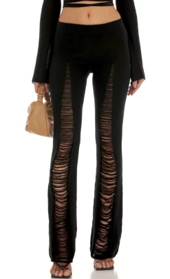 LUCY IN THE SKY Two-Piece Sets|Pants^Crochet Wrap Two Piece Set In Black