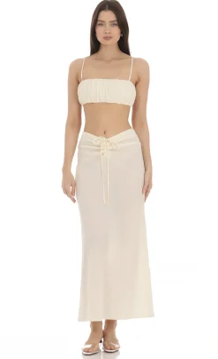 LUCY IN THE SKY Two-Piece Sets^Cropped Two Piece Set In Cream