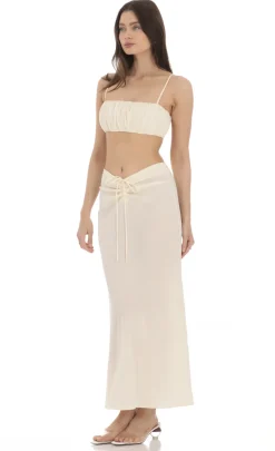 LUCY IN THE SKY Two-Piece Sets^Cropped Two Piece Set In Cream