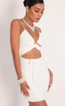 LUCY IN THE SKY Mini Dresses^Crossed Hearts Dress In White