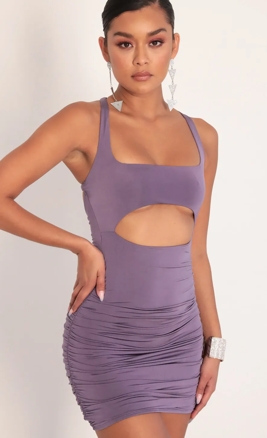 LUCY IN THE SKY Mini Dresses^Cut All Ties Dress In Dusty Lavender