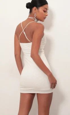 LUCY IN THE SKY Mini Dresses^Cutout Bodycon Dress In Ivory Gold