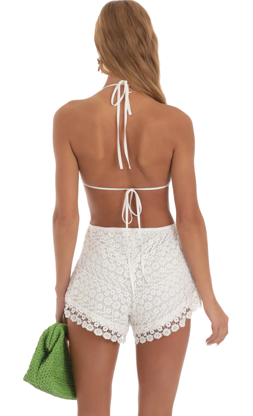 LUCY IN THE SKY Rompers^Cutout Crochet Romper In White