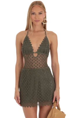 LUCY IN THE SKY Mini Dresses^Cut Out Dress In Green