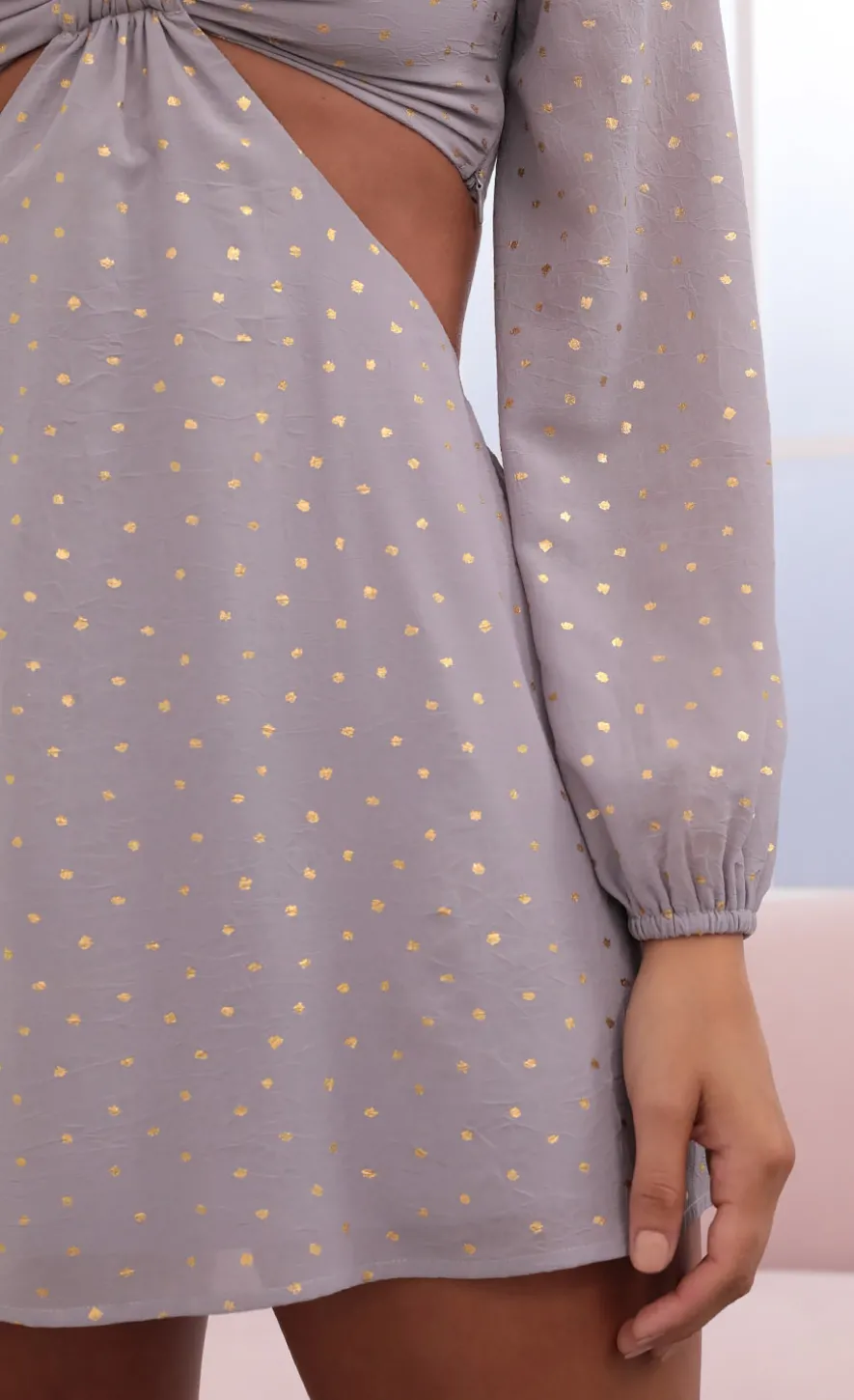 LUCY IN THE SKY Mini Dresses^Cutout Dress In Grey