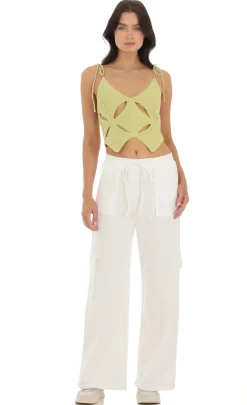 LUCY IN THE SKY Tops^Cutout Knit Top In Green