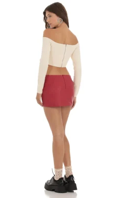 LUCY IN THE SKY Tops^Cutout Off Shoulder Top In Cream
