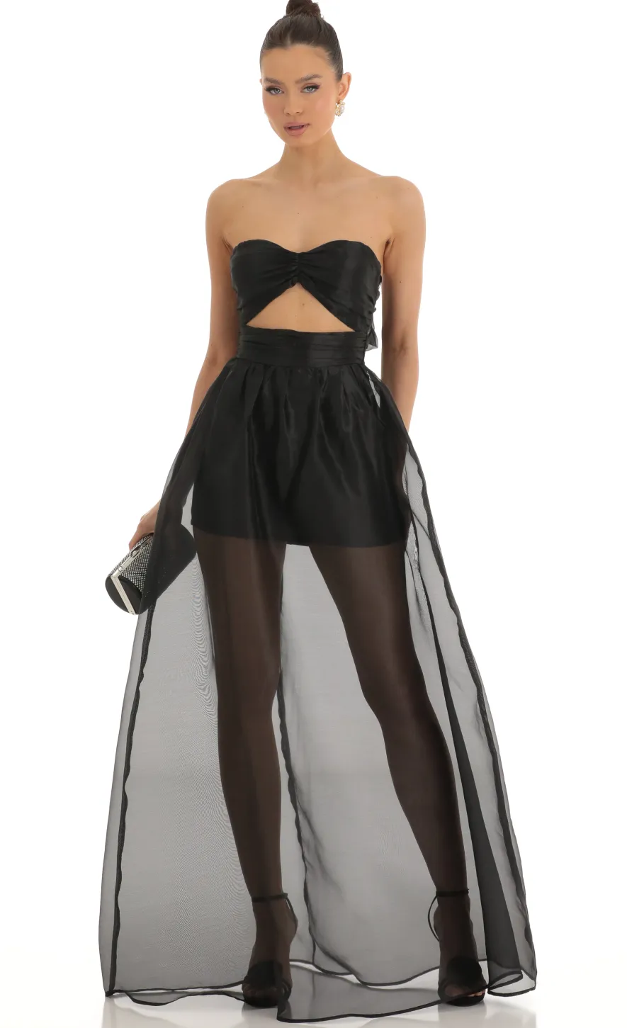 LUCY IN THE SKY Maxi Dresses^Cutout Strapless Maxi Dress In Black