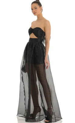 LUCY IN THE SKY Maxi Dresses^Cutout Strapless Maxi Dress In Black