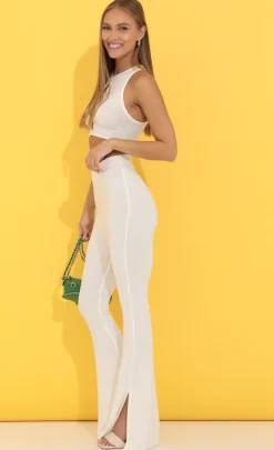 LUCY IN THE SKY Two-Piece Sets|Pants^Cutout Two Piece Set In White