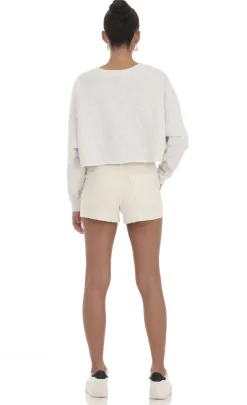 LUCY IN THE SKY Shorts^Denim Cutoff Shorts In Cream
