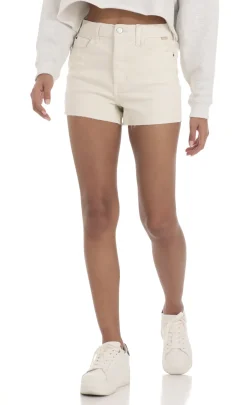 LUCY IN THE SKY Shorts^Denim Cutoff Shorts In Cream