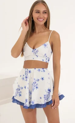 LUCY IN THE SKY Two-Piece Sets|Shorts^Dianne Two Piece Set In White Floral