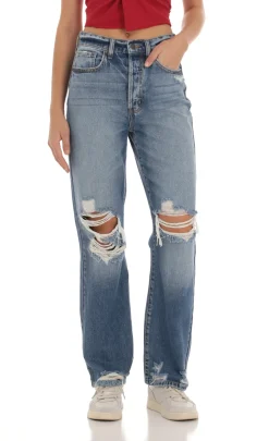LUCY IN THE SKY Jeans^Distressed Jeans In Faded Denim