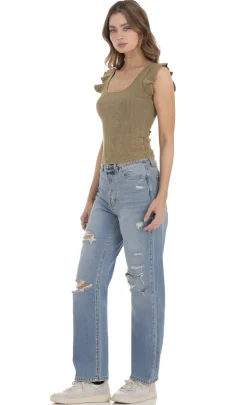 LUCY IN THE SKY Jeans^Distressed Jeans In Light Denim