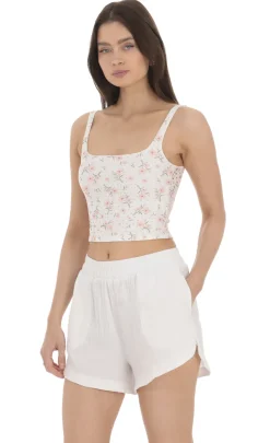 LUCY IN THE SKY Shorts^Dolphin Shorts In White