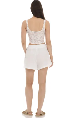LUCY IN THE SKY Shorts^Dolphin Shorts In White