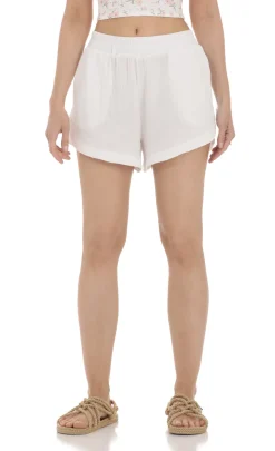 LUCY IN THE SKY Shorts^Dolphin Shorts In White