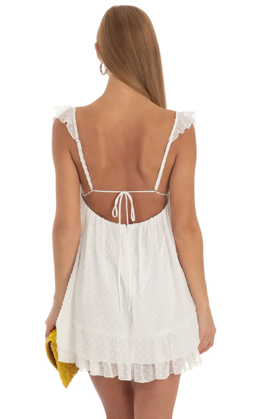 LUCY IN THE SKY Mini Dresses^Dotted Flare Dress In White