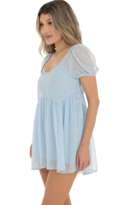 LUCY IN THE SKY Mini Dresses|Two-Piece Sets^Dotted Lace Two Piece Dress Set In Blue