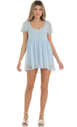 LUCY IN THE SKY Mini Dresses|Two-Piece Sets^Dotted Lace Two Piece Dress Set In Blue