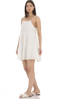 LUCY IN THE SKY Mini Dresses^Dotted Shift Dress In White