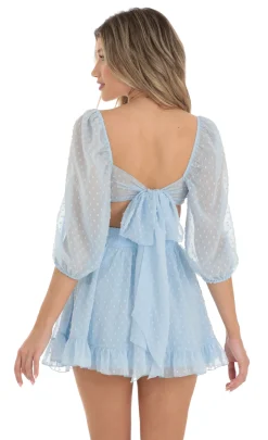LUCY IN THE SKY Two-Piece Sets^Dotted Two Piece Skirt Set In Blue