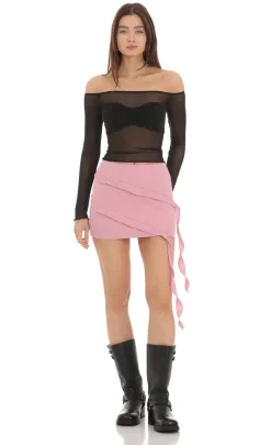 LUCY IN THE SKY Skirts^Double Tassel Mini Skirt In Pink