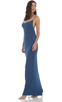 LUCY IN THE SKY Maxi Dresses^Draped Back Maxi Dress In Navy
