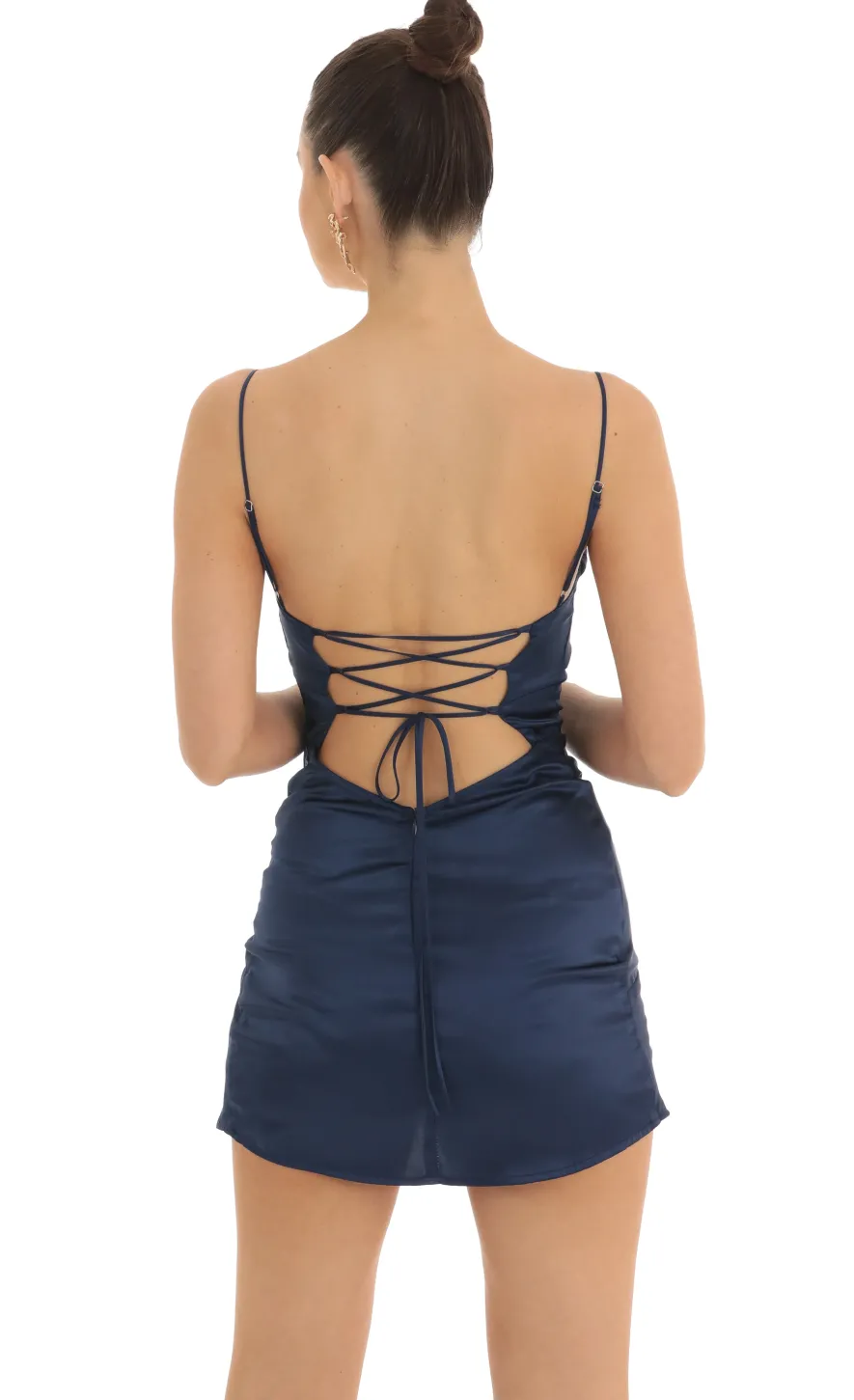 LUCY IN THE SKY Mini Dresses^Draped Hip Twist Dress In Navy