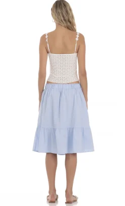 LUCY IN THE SKY Skirts^Drawstring Midi Skirt In Light Blue