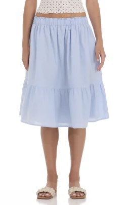 LUCY IN THE SKY Skirts^Drawstring Midi Skirt In Light Blue