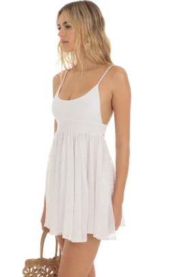LUCY IN THE SKY Mini Dresses^Dress In White With Gold Dots