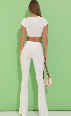 LUCY IN THE SKY Two-Piece Sets|Pants^Embroidered Cutout Two Piece Set In White
