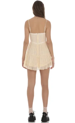 LUCY IN THE SKY Mini Dresses^Embroidered Front Ties Dress In Cream