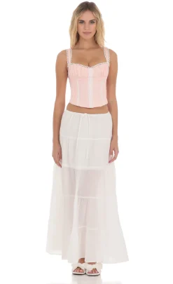 LUCY IN THE SKY Tops^Embroidery Detail Top In Pink
