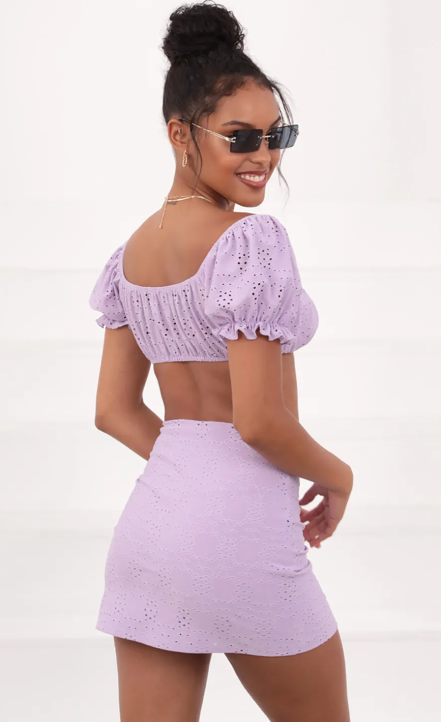 LUCY IN THE SKY Two-Piece Sets^Eyelet Set In Lavender