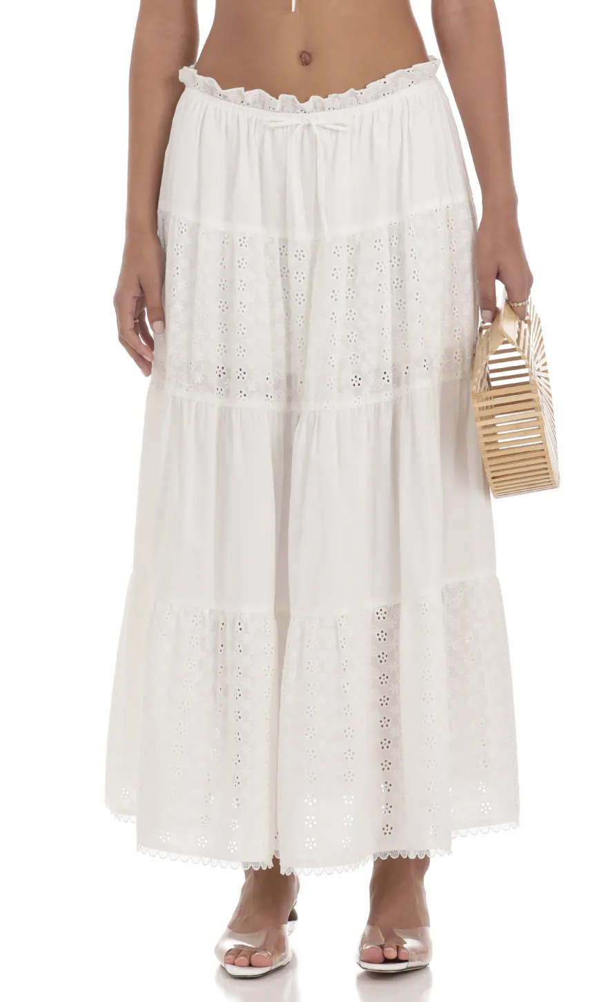LUCY IN THE SKY Skirts^Eyelet Skirt In White