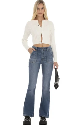 LUCY IN THE SKY Jeans^Faded Flare Jeans In Denim