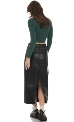 LUCY IN THE SKY Skirts^Faux Leather Maxi Skirt In Black