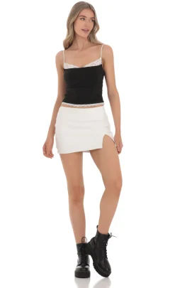 LUCY IN THE SKY Skirts|Shorts^Faux Leather Skort In White