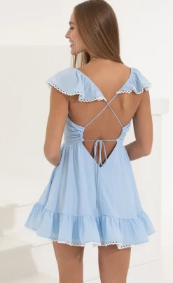 LUCY IN THE SKY Mini Dresses^Fit And Flare Dress In Blue