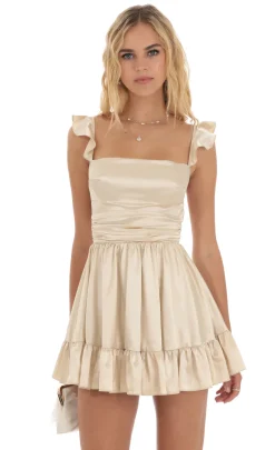 LUCY IN THE SKY Mini Dresses^Fit And Flare Dress In Champagne