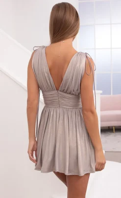LUCY IN THE SKY Mini Dresses^Fit And Flare Dress In Grey Shimmer